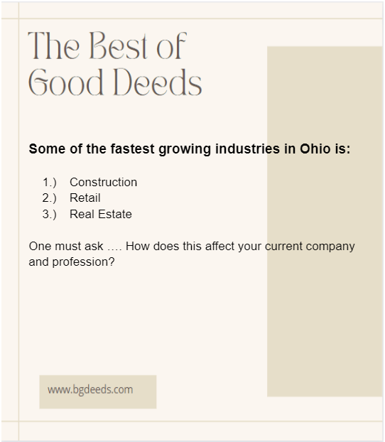 Fastest Growing Industries In Ohio The Best of Good Deeds Business